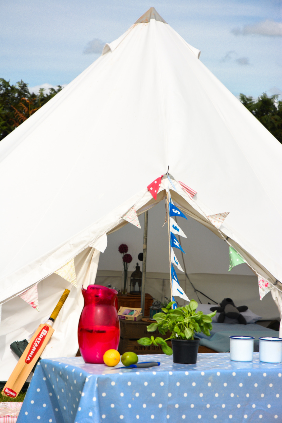 temporary pop up campsite